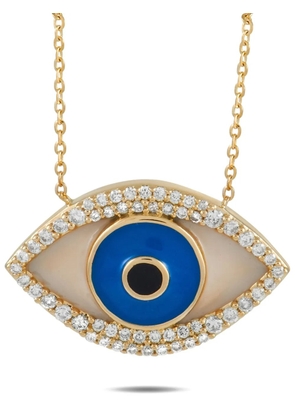 LB Exclusive 14K yellow gold Evil Eye diamond necklace