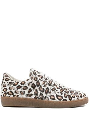 MSGM leopard-print calf-leather sneakers - Neutrals