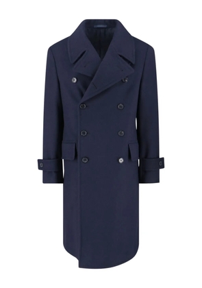 Caruso double-breasted wool coat - Blue