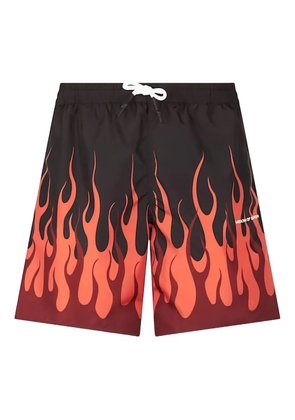 Vision Of Super flame-print swim shorts - Black