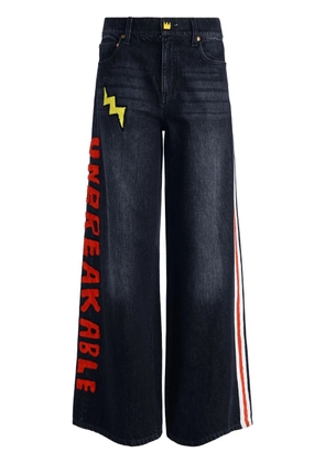 alice + olivia x Basquiat Trish wide-leg jeans - Black