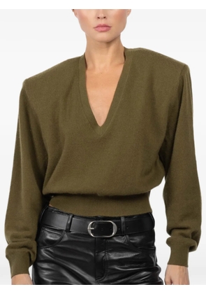Ronny Kobo Landen V-neck shoulder-pads sweater - Green