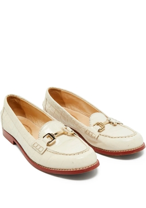 Tod's Vintage embossed-leather loafers - Neutrals