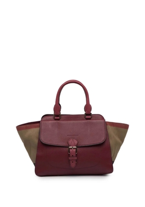 Burberry Pre-Owned 2000-2017 Leather and Mega Check Canvas Harcourt satchel - Red