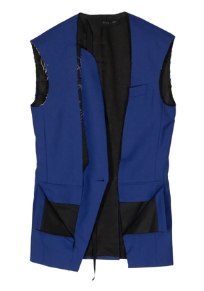 marina yee panelled wool vest - Blue
