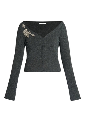 ERDEM cropped V-neck cardigan - Grey