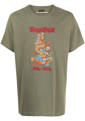 Maharishi Dragon-print organic-cotton shirt - Green