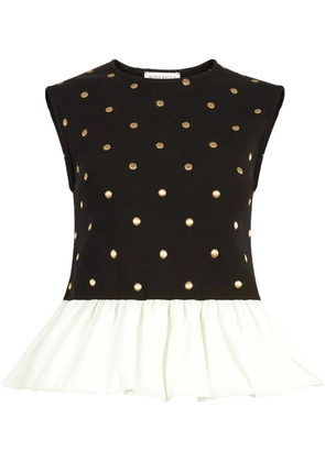 Nina Ricci polka dot peplum top - Black