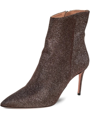 Aquazzura pre-owned 85mm side-zip booties - Brown