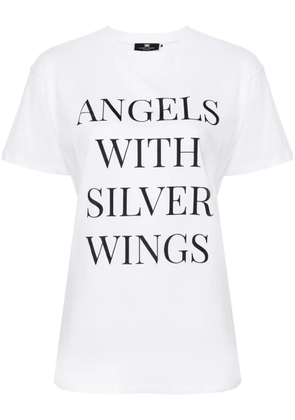 Elisabetta Franchi slogan-print cotton T-shirt - White