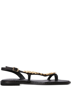 Kotris Sandals leaf-embellished slingback sandals - Black