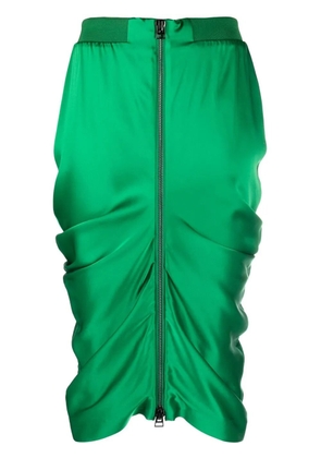 TOM FORD zip-up draped pencil skirt - Green