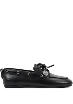 Karl Lagerfeld lace-up leather boat shoes - Black