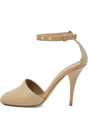Burberry Pre-Owned 110mm leather ankle-strap pumps - Neutrals