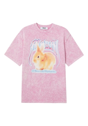 MSGM rabbit-graphic T-shirt - Pink