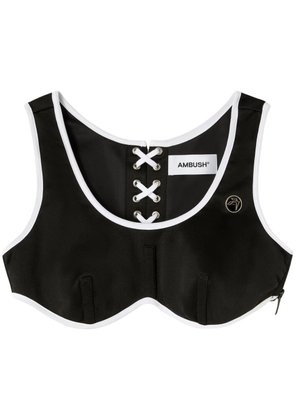 AMBUSH lace-up cropped top - Black