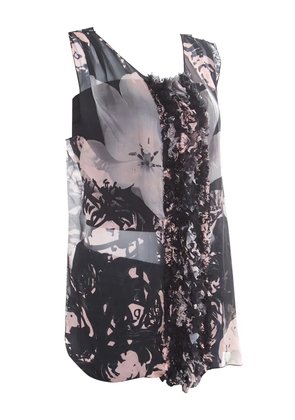 Dolce & Gabbana Pre-Owned floral-appliqué silk top - Black