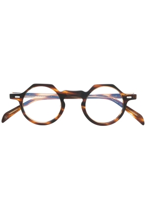 Lesca Yoga round frame glasses - Brown