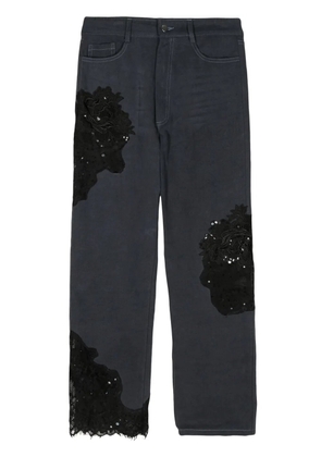 Collina Strada Mikaela sequin lace-detail jeans - Blue