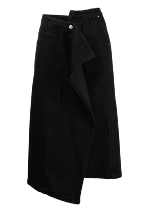 Goen.J asymmetric denim skirt - Black