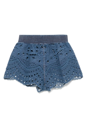 Ermanno Scervino embroidered denim shorts - Blue
