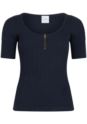 Patou scoop-neck ribbed T-shirt - Blue