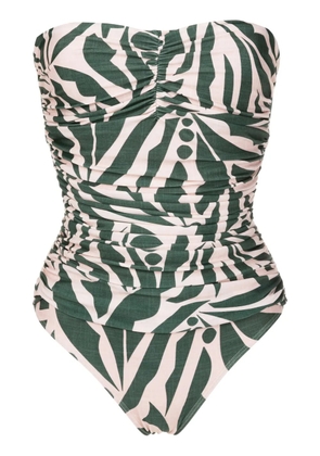 Lygia & Nanny Melissa graphic-print strapless one-piece - Green