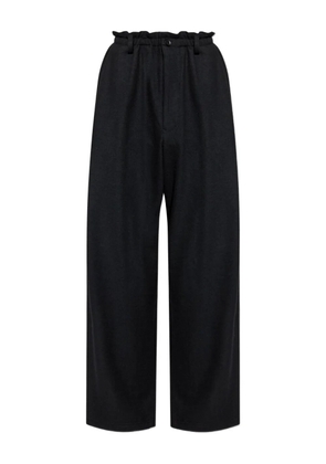 Yohji Yamamoto elasticated-waist wool trousers - Black