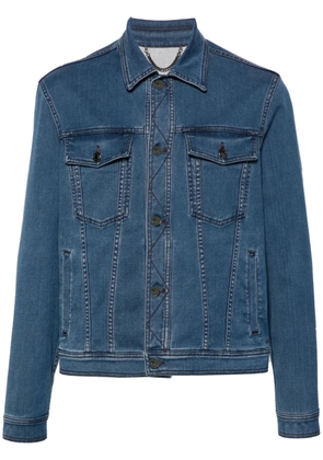Canali classic-collar denim jacket - Blue