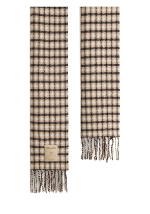 Woolrich checked fringed scarf - Neutrals