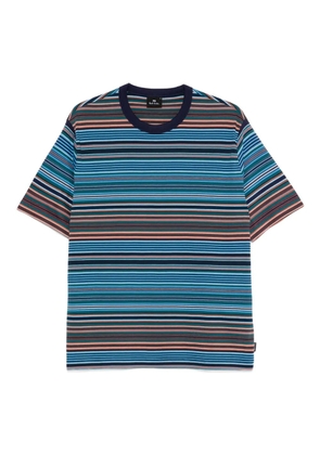 PS Paul Smith multi-stripe cotton T-shirt - 45 COBALT BLUE