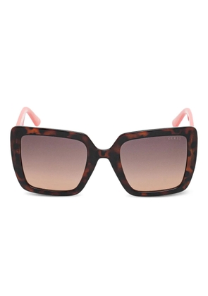 GUESS EYEWEAR tortoiseshell geometric sunglasses - Brown
