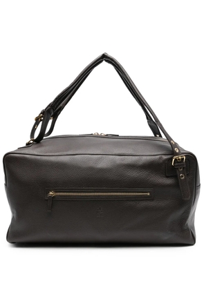Eleventy zip-fastening leather duffle bag - Brown