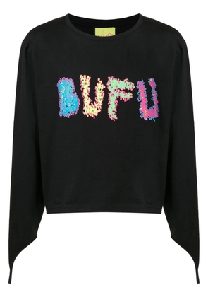 Amir Slama slogan-print long sleeve T-Shirt - Black