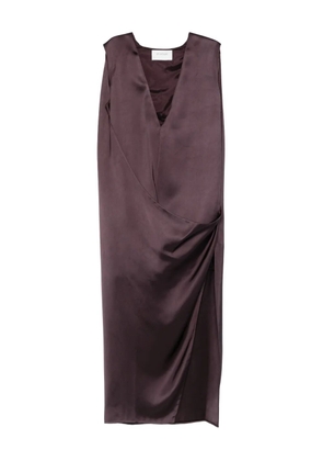 Sportmax V-neck draped maxi dress - Brown