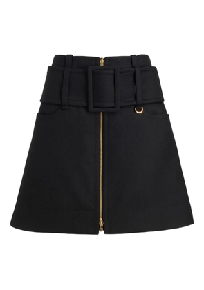 Patou belted zip-front mini skirt - Black