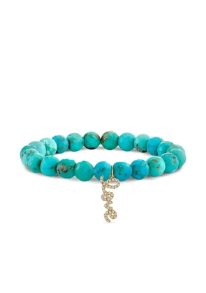 Sydney Evan 14K yellow gold Love Script turquoise and diamond bracelet