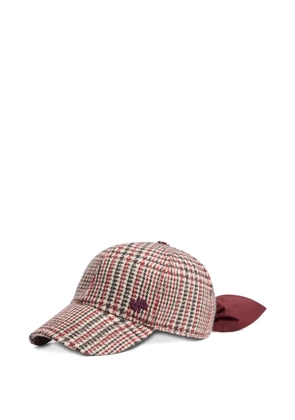 Patou houndstooth wool baseball cap - Red