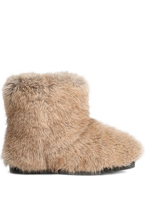 STAND STUDIO Zoe faux-fur ankle boots - Neutrals