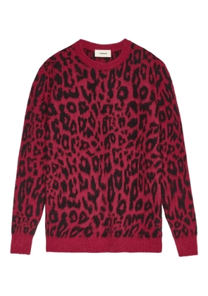 A Paper Kid leopard crewneck knitwear - Red