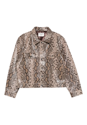 MIDNIGHT RODEO '1968' buttoned snakeskin-print jacket - Brown