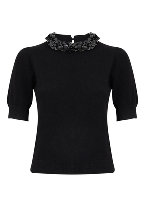 Ulla Johnson Liv embroidered knit top - Black