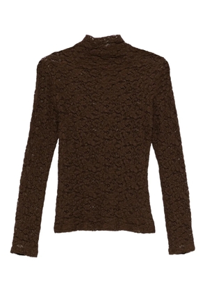 Seventy lace high-neck sweater - Brown