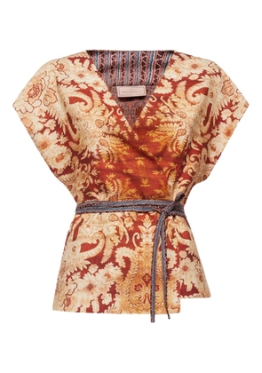 Pierre-Louis Mascia floral-pattern V-neck top - Red