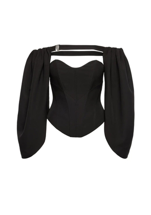 V:PM ATELIER Cluster off-shoulder balloon-sleeve top - Black