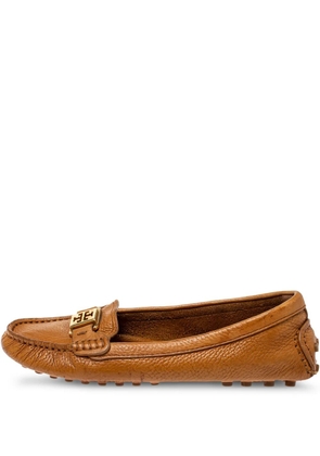 Tory Burch pre-owned leather driving loafers - Brown