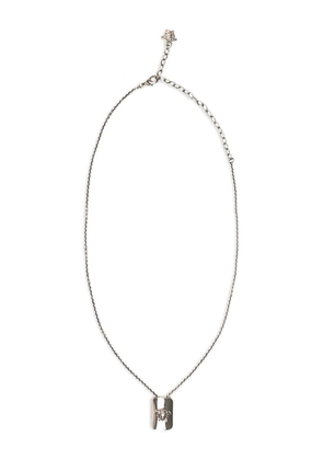 Versace Medusa-plaque necklace - Grey