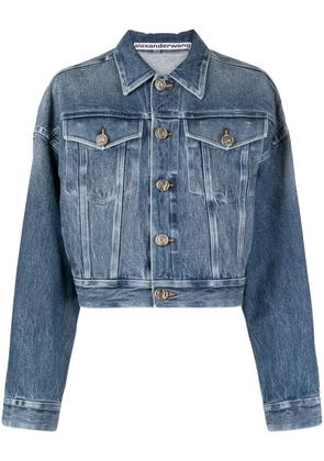 Alexander Wang bonded-seam denim trucker jacket - Blue