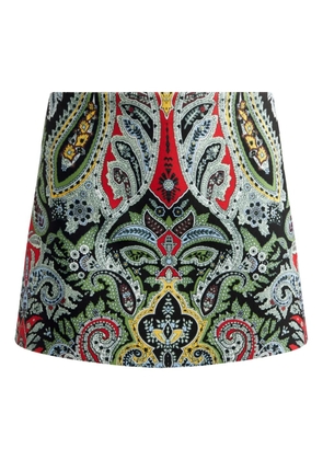 alice + olivia Mace paisley highrise mini skort - Green