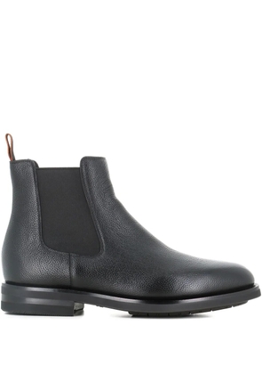 Santoni elastic-panel leather boots - Black